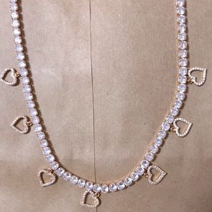 Charming Heart Wedding Jewelry Tennis Necklace NWOT